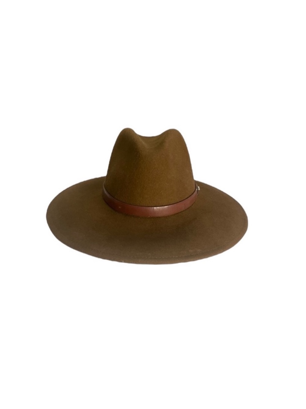 Brixton NWT brown 100% wool bohemian adjustable fedora hat wide brim medium